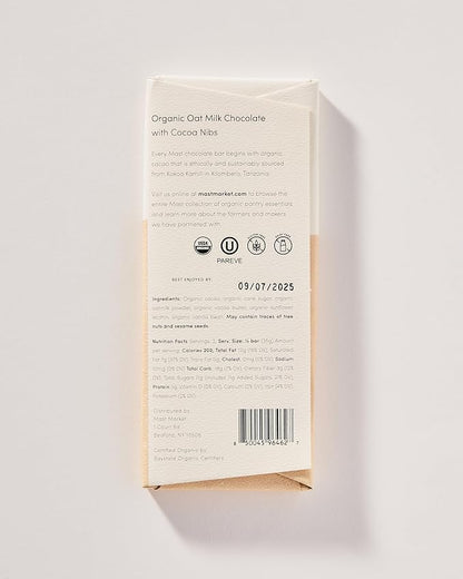Organic Oat Milk Chocolate Bar with Cocoa Nibs