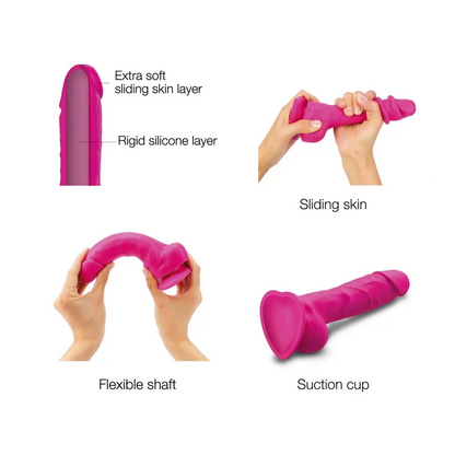 Sliding Skin Realistic Dildo - Medium